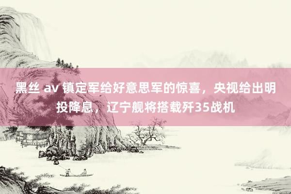 黑丝 av 镇定军给好意思军的惊喜，央视给出明投降息，辽宁舰将搭载歼35战机