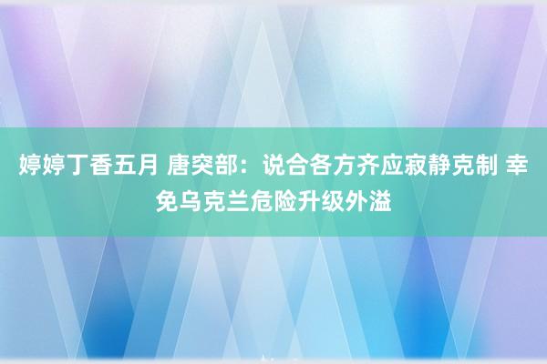 婷婷丁香五月 唐突部：说合各方齐应寂静克制 幸免乌克兰危险升级外溢