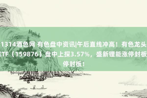 1314酒色网 有色盘中资讯|午后直线冲高！有色龙头ETF（159876）盘中上探3.57%，盛新锂能涨停封板！