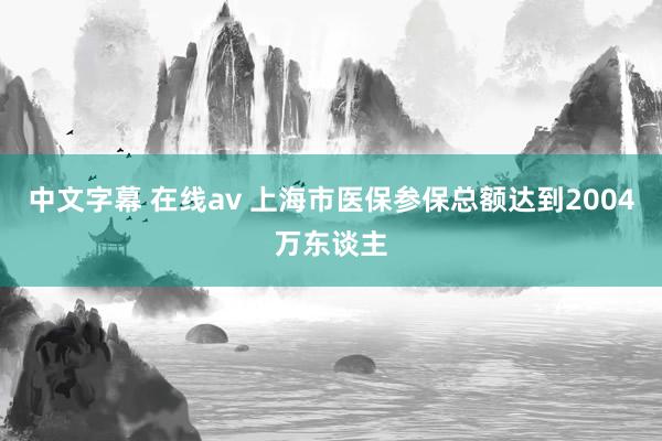 中文字幕 在线av 上海市医保参保总额达到2004万东谈主