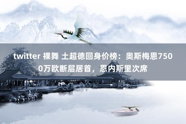 twitter 裸舞 土超德回身价榜：奥斯梅恩7500万欧断层居首，恩内斯里次席