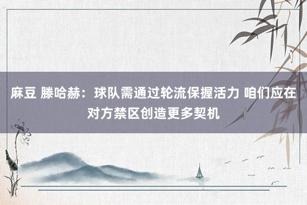 麻豆 滕哈赫：球队需通过轮流保握活力 咱们应在对方禁区创造更多契机