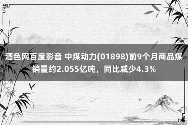 酒色网百度影音 中煤动力(01898)前9个月商品煤销量约2.055亿吨，同比减少4.3%