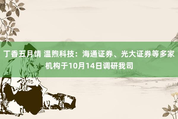 丁香五月情 温煦科技：海通证券、光大证券等多家机构于10月14日调研我司