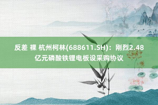 反差 裸 杭州柯林(688611.SH)：刚烈2.48亿元磷酸铁锂电板设采购协议