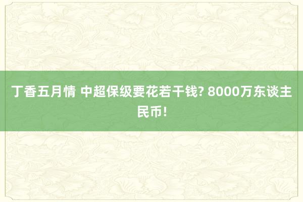 丁香五月情 中超保级要花若干钱? 8000万东谈主民币!