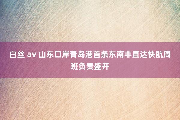 白丝 av 山东口岸青岛港首条东南非直达快航周班负责盛开