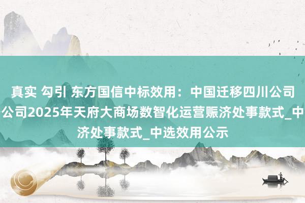 真实 勾引 东方国信中标效用：中国迁移四川公司天府新分辩公司2025年天府大商场数智化运营赈济处事款式_中选效用公示