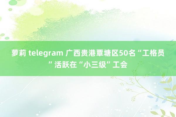 萝莉 telegram 广西贵港覃塘区50名“工格员”活跃在“小三级”工会