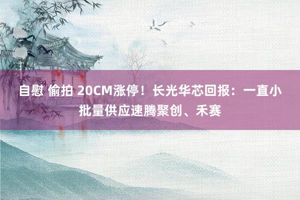 自慰 偷拍 20CM涨停！长光华芯回报：一直小批量供应速腾聚创、禾赛